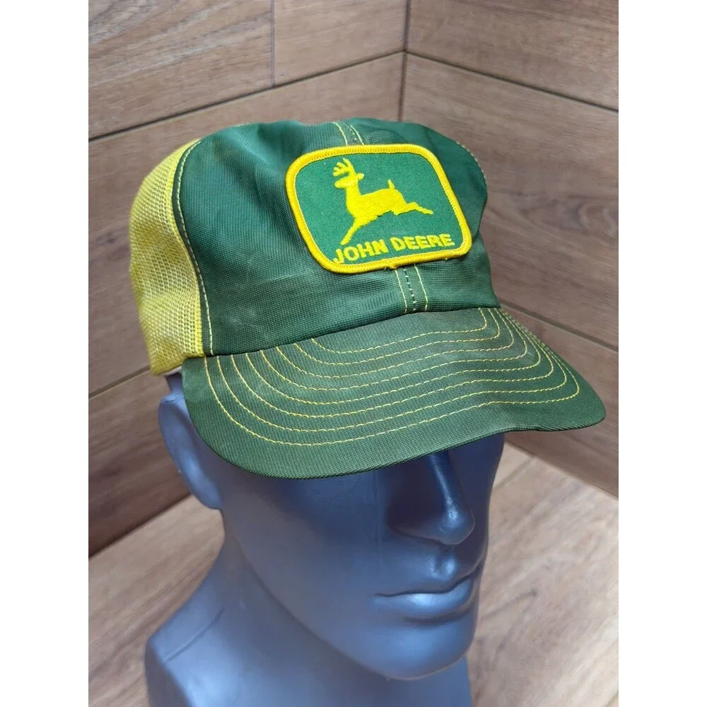John Deere Trucker Snapback Mesh Hat Louisville Mfg. Co. USA Made - Vintage